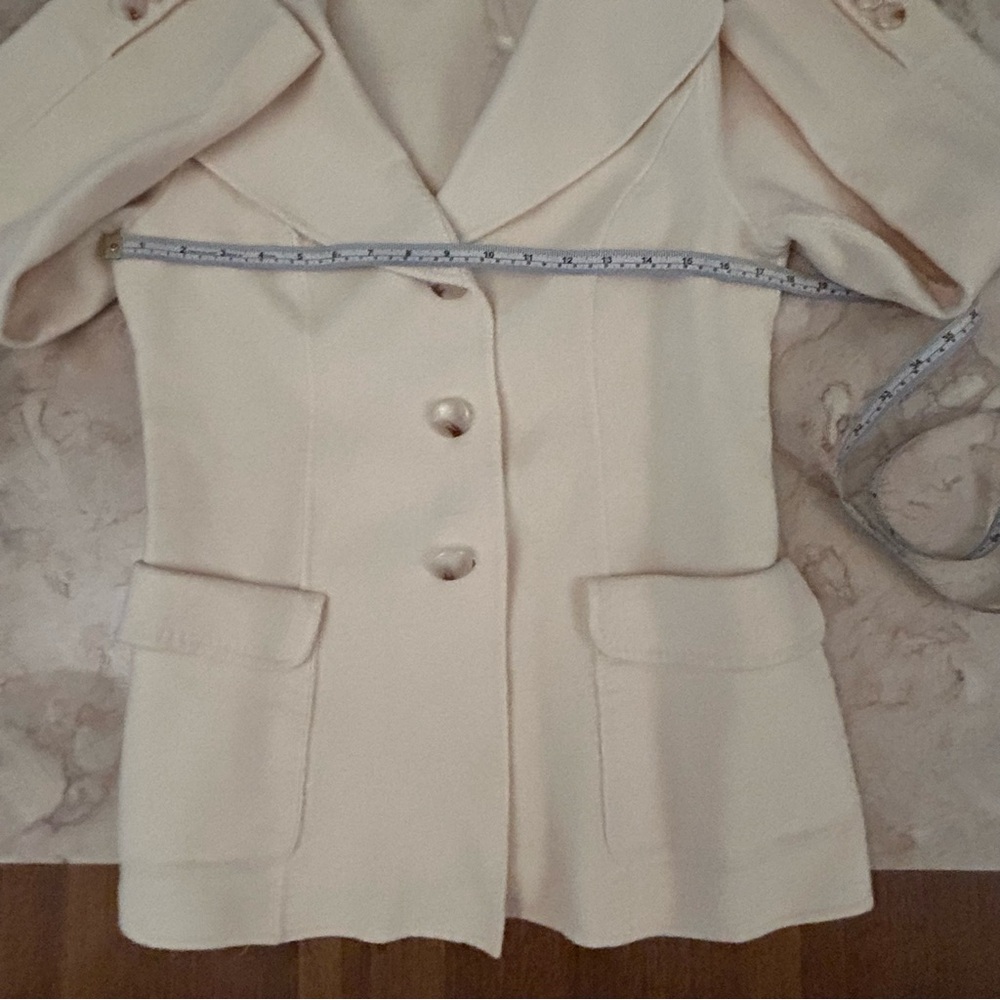 Talbots Wool Blazer Cream Size 10 - Picture 8 of 11